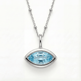 Dainty sky blue topaz necklace in sterling silver