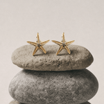 Solid 9ct Gold Starfish Stud Earrings - Dainty London