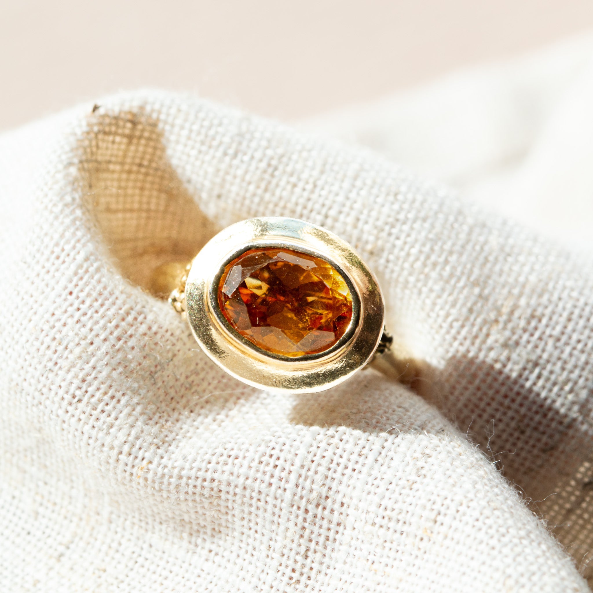 Solid Gold Celeste Ring - Maderia Citrine Gemstone Rings - Ethical Gemstone Jewelry - Dainty London