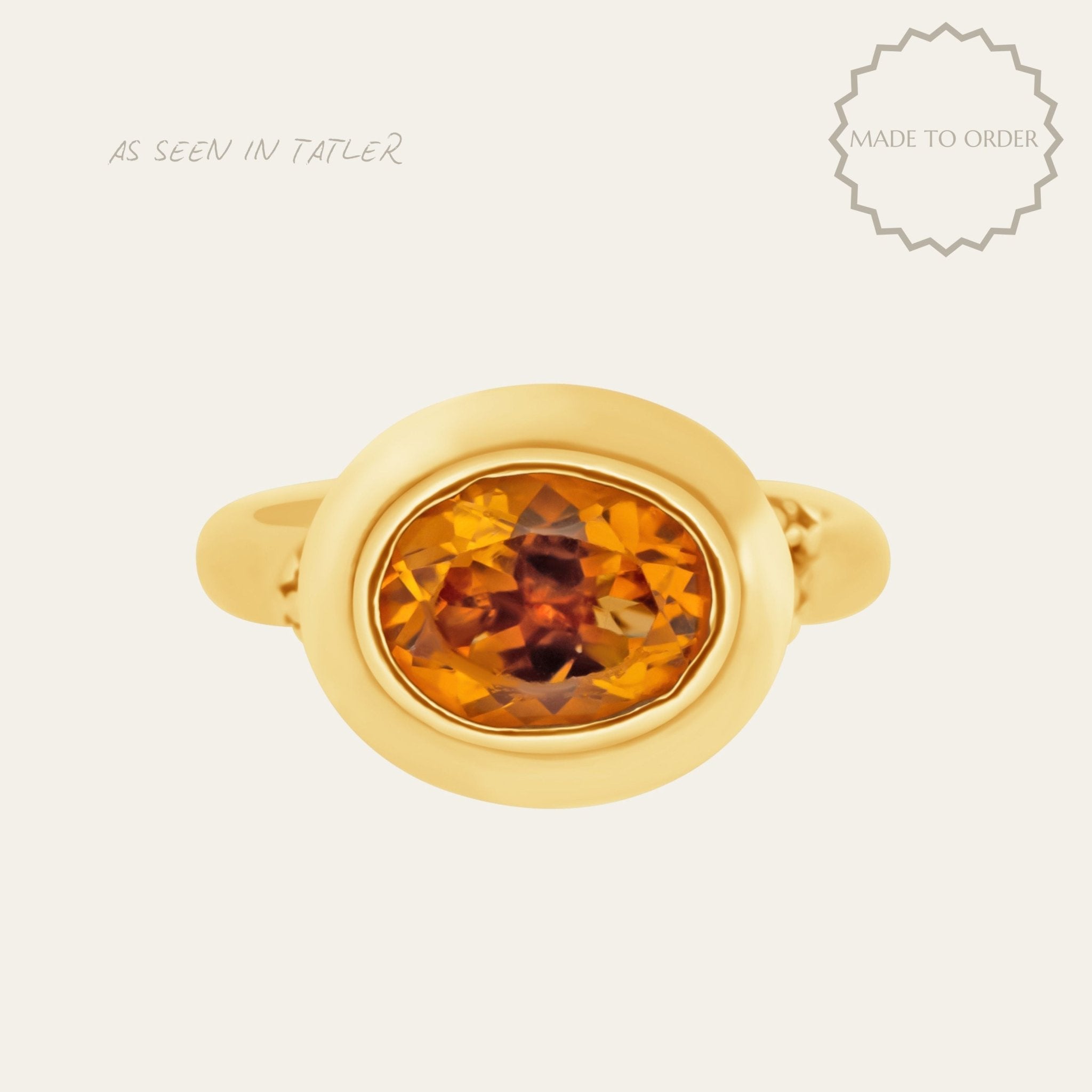 Solid Gold Celeste Ring - Maderia Citrine Gemstone Rings - Ethical Gemstone Jewelry - Dainty London
