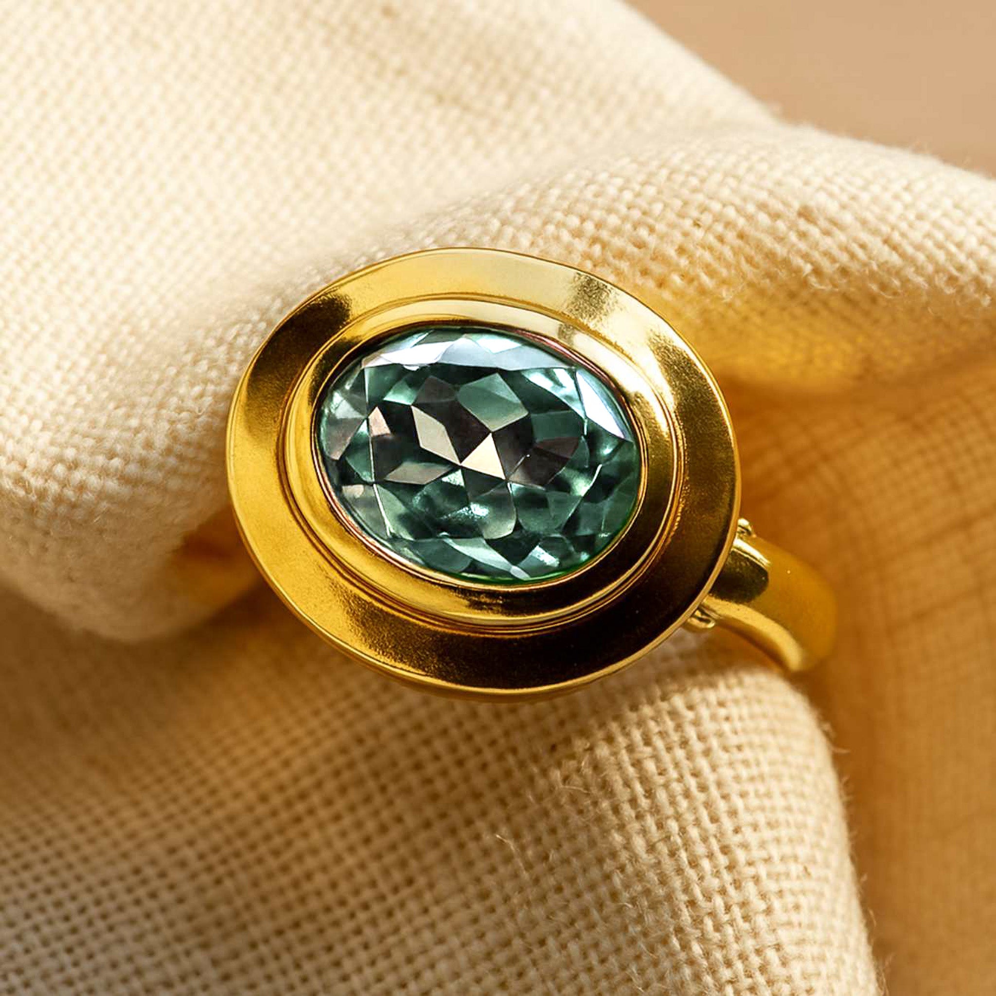 Solid Gold Contemporary Topaz Ring - Avery Ring - Dainty London
