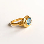 Solid Gold Contemporary Topaz Ring - Avery Ring - Dainty London