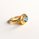Solid Gold Contemporary Topaz Ring - Avery Ring - Dainty London