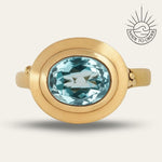Solid Gold Contemporary Topaz Ring - Avery Ring - Dainty London