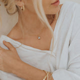 Solid Gold Green Amethyst Necklace - Alba - Dainty London