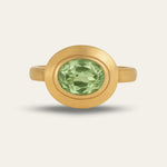 Solid Gold Green Quartz Modern Ring - Margo - Dainty London