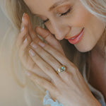 Solid Gold Green Quartz Modern Ring - Margo - Dainty London