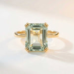 Solid Gold Green Quartz Ring - Luna - Dainty London