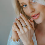 Solid Gold Green Quartz Ring - Luna - Dainty London