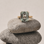 Solid Gold Green Quartz Ring - Luna - Dainty London