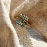 Solid Gold Green Quartz Ring - Luna - Dainty London