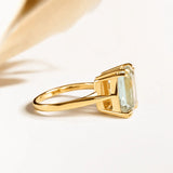 Solid Gold Green Quartz Ring - Luna - Dainty London