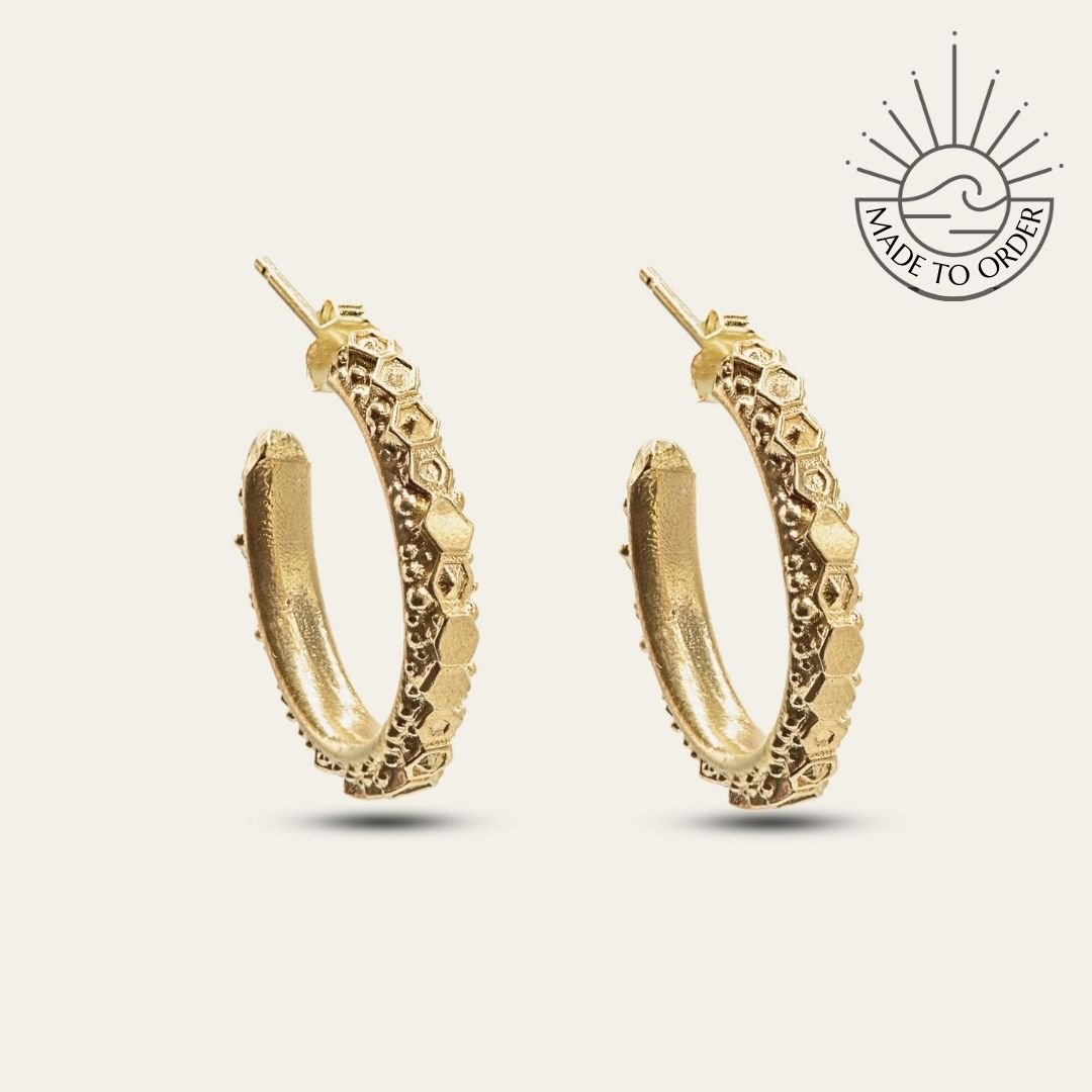 Solid Gold Hebe Hoops - Dainty London