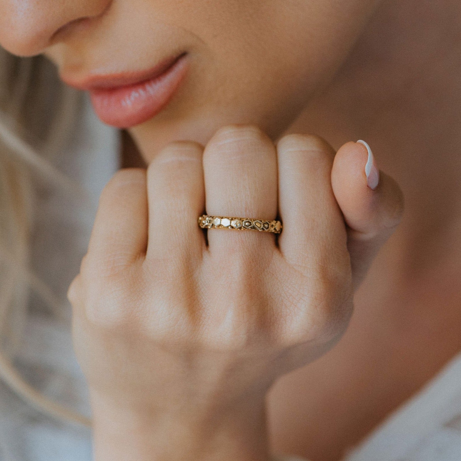 Solid Gold Hebe Ring - Dainty London