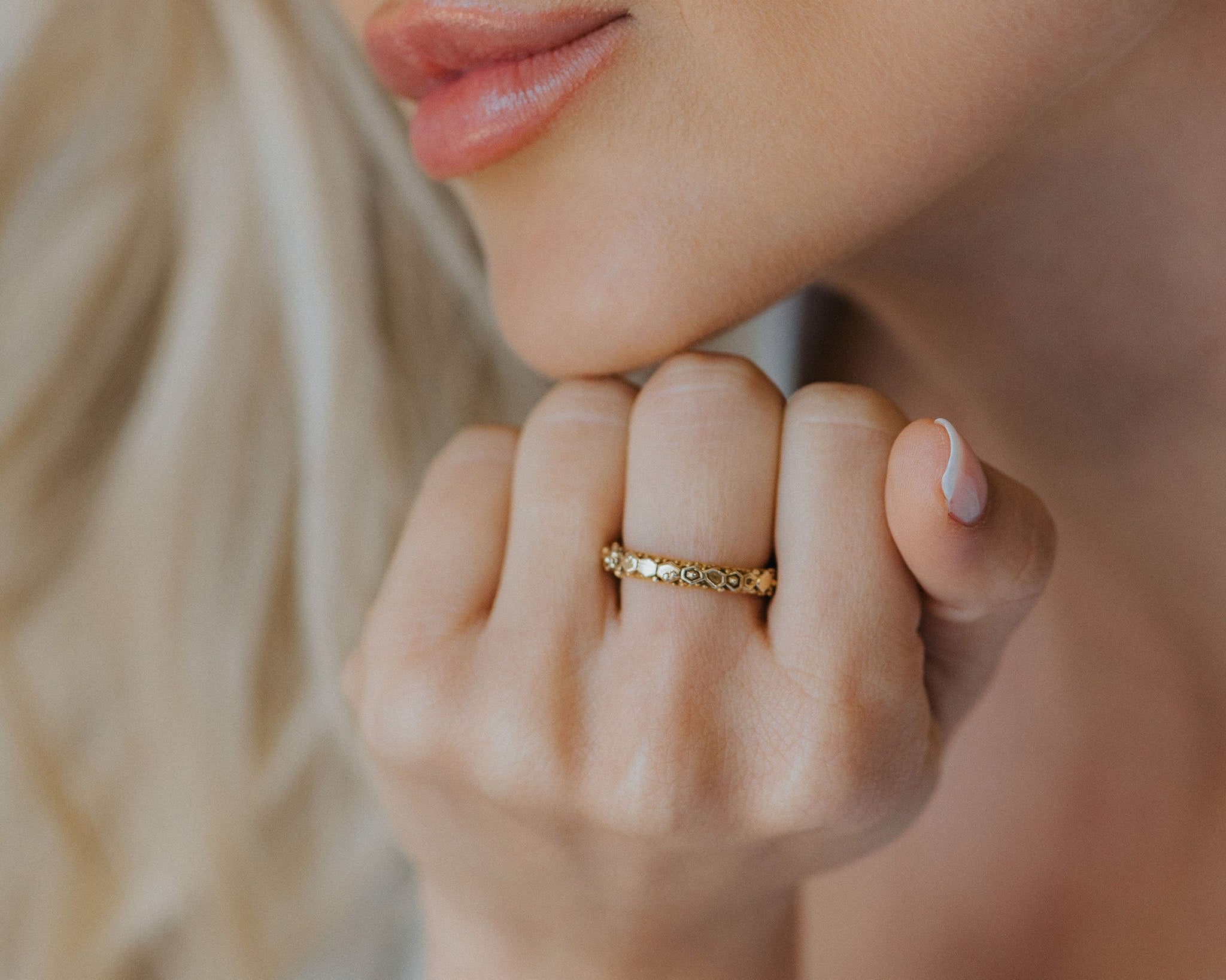 Solid Gold Hebe Ring - Dainty London