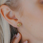 Solid Gold Hemera Studs - Dainty London