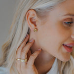 Solid Gold Hemera Studs - Dainty London