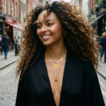 Solid Gold Large Citrine Necklace - Isla - Dainty London