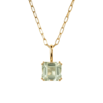 Solid Gold Large Green Quartz Necklace - Giselle - Dainty London