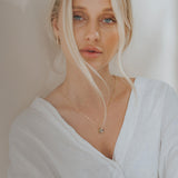 Solid Gold Large Green Quartz Necklace - Giselle - Dainty London