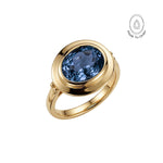 Solid Gold London Blue Topaz Luxury Ring - Calla - Dainty London