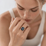 Solid Gold London Blue Topaz Ring - Cleodora - Rings - Engagement - Dainty London