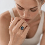 Solid Gold London Blue Topaz Ring - Cleodora - Rings - Engagement - Dainty London