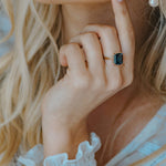 The Cleodora Ring - London Blue Topaz Gemstone - As seen at London Fashion Week - Dainty London solid gold topaz ring, blue topaz jewellery, dainty fine gemstone ring, birthstone jewelry, handmade silver ring, November birthstone gift, luxury anniversary gift, ocean-inspired jewelry, vintage stackable ring, birthday gift for women, elegant fine jewelry, beach lover jewelry
