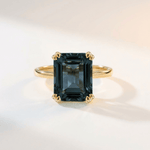 Solid Gold London Blue Topaz Ring - Cleodora - Dainty London