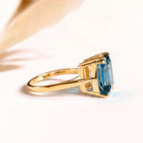 Solid Gold London Blue Topaz Ring - Cleodora - Rings - Engagement - Dainty London