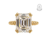 Solid Gold Luxury Moissanite Gemstone Ring - Merrow - Dainty London