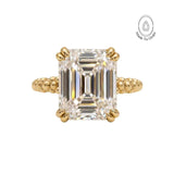 Solid Gold Luxury Moissanite Gemstone Ring - Merrow - Dainty London