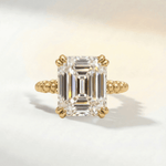 Solid Gold Luxury Moissanite Gemstone Ring - Merrow - Dainty London