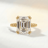 Solid Gold Luxury Moissanite Gemstone Ring - Merrow - Dainty London