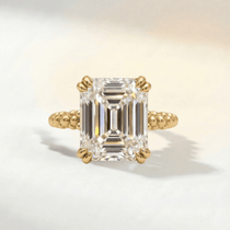 Solid Gold Luxury Moissanite Gemstone Ring - Merrow - Dainty London