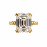Solid Gold Luxury Moissanite Gemstone Ring - Merrow - Dainty London