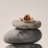 Solid Gold Madeira Citrine Contemporary Ring - Celeste - Dainty London