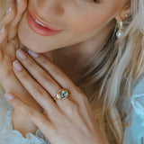Solid Gold Margo Ring - Green Quartz Modern Luxury Rings - Dainty London