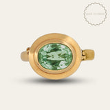 Solid Gold Margo Ring - Green Quartz Modern Luxury Rings - Dainty London