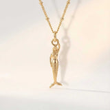 Solid Gold Mini Mermaid Necklace - Zennor - Dainty London
