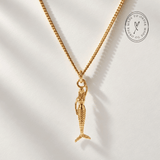 Solid Gold Mini Mermaid Necklace - Zennor - Dainty London