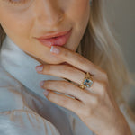 Solid Gold Ocean Blue Beryl Gemstone Ring - Seraphina - Dainty London