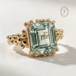 Solid Gold Ocean Blue Beryl Gemstone Ring - Seraphina - Dainty London