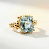Solid Gold Ocean Blue Beryl Gemstone Ring - Seraphina - Dainty London