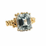 Solid Gold Ocean Blue Beryl Gemstone Ring - Seraphina - Dainty London