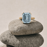Solid Gold Ocean Blue Topaz Ring - Bali - Dainty London