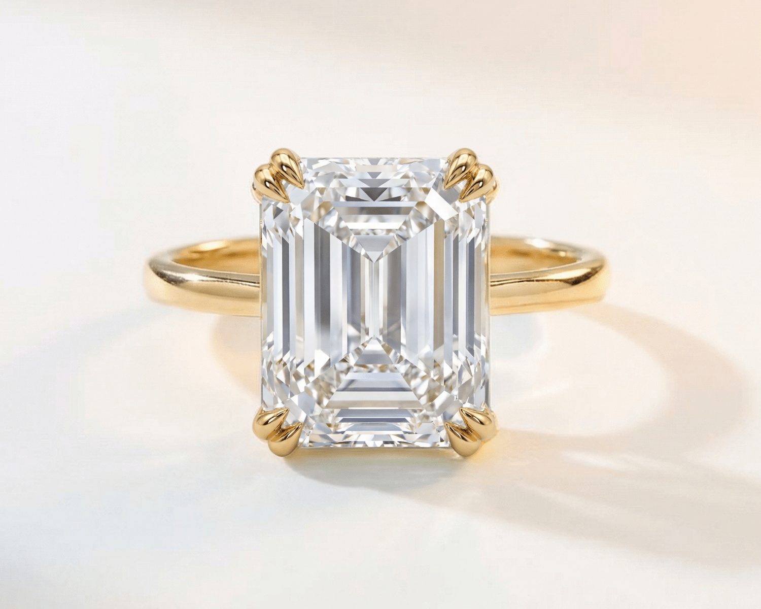 Solid Gold or Platinum Moissanite Diamond Ring - Livia - Dainty London