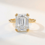 Solid Gold or Platinum Moissanite Diamond Ring - Livia - Dainty London