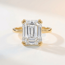 Solid Gold or Platinum Moissanite Diamond Ring - Livia - Dainty London