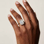 Solid Gold or Platinum Moissanite Diamond Ring - Livia - Dainty London